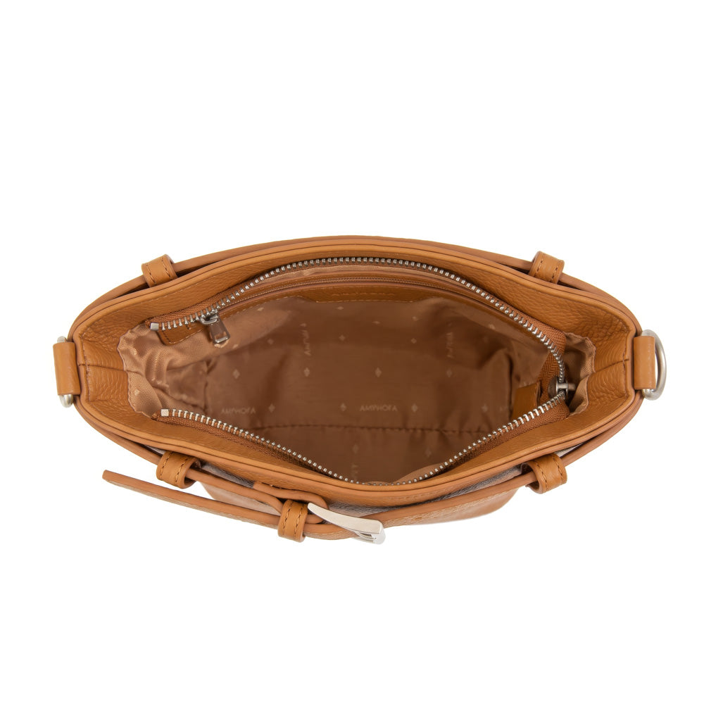 Cartera bandolera fleur pequeña camel