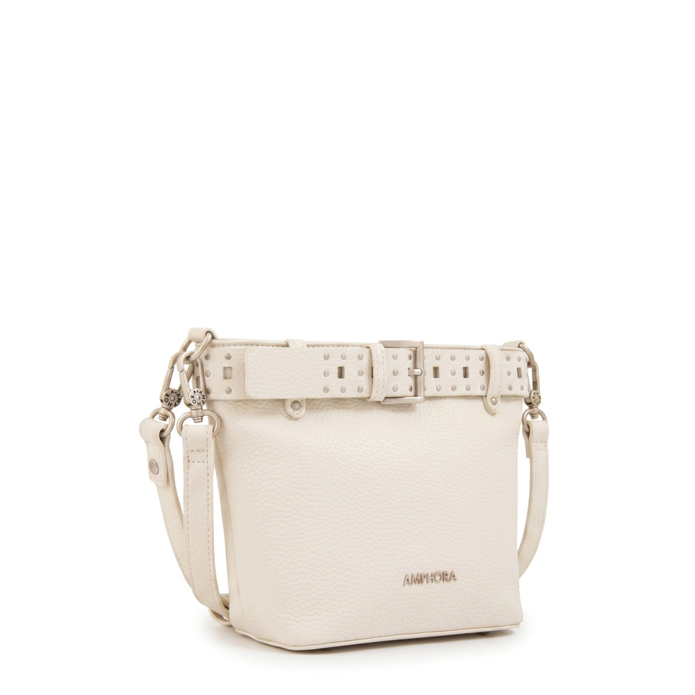 Cartera bandolera fleur pequeña blanco crudo