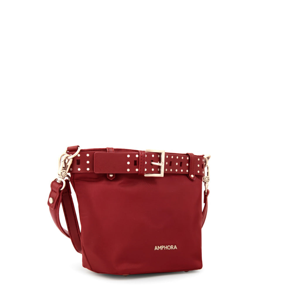 Cartera bandolera fleur pequeña rojo oscuro