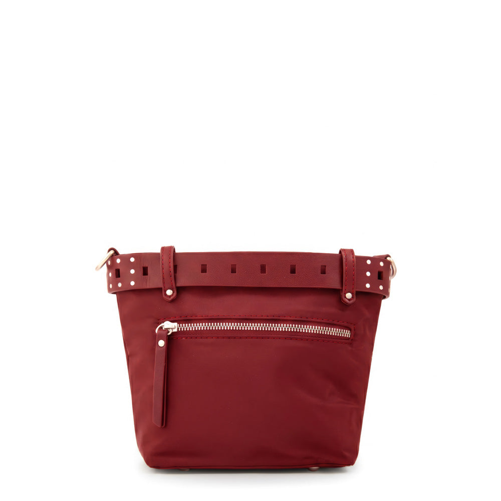 Cartera bandolera fleur pequeña rojo oscuro