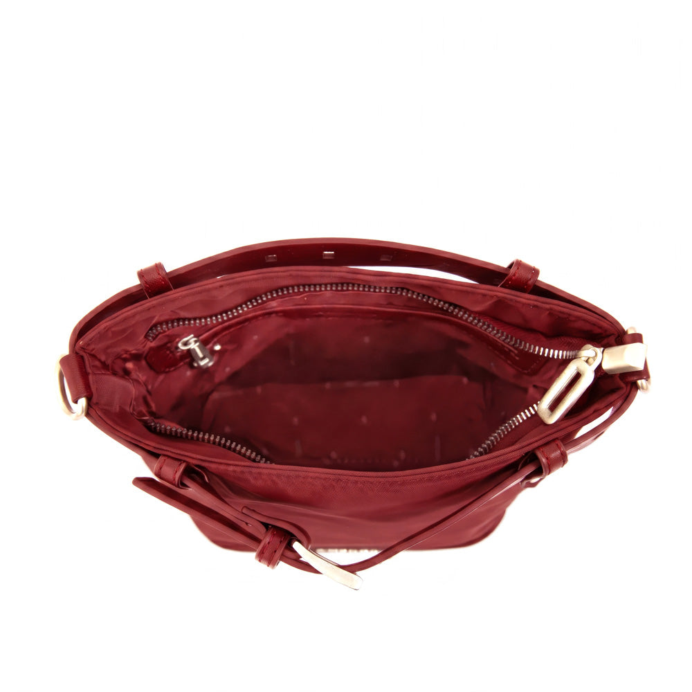 Cartera bandolera fleur pequeña rojo oscuro