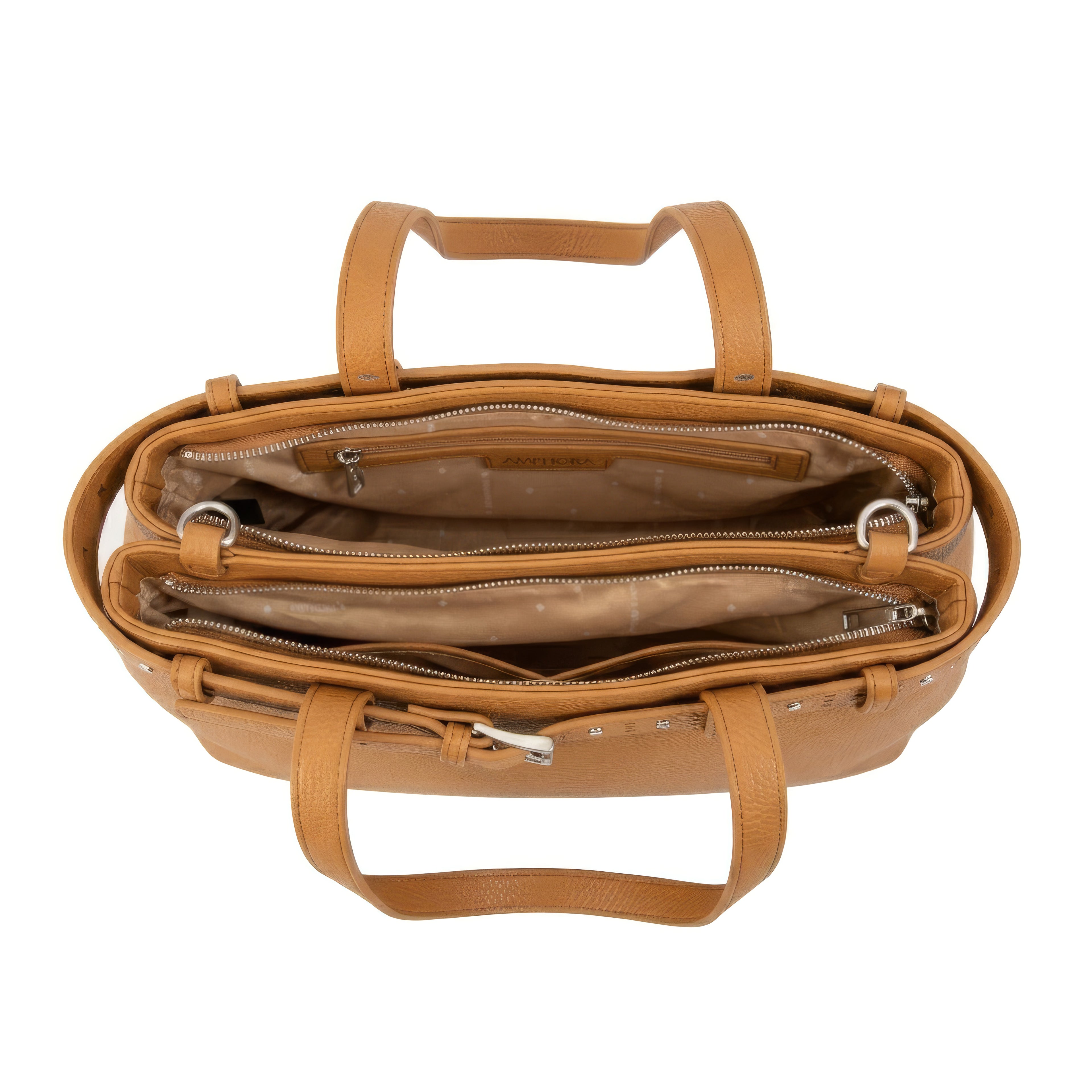 Cartera tote dos divisiones fleur grande camel