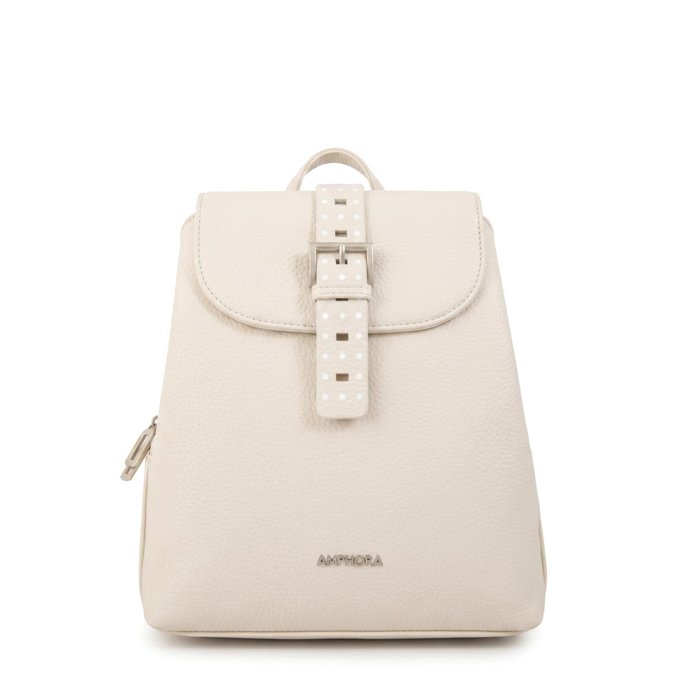 Mochila fleur mediana blanco crudo