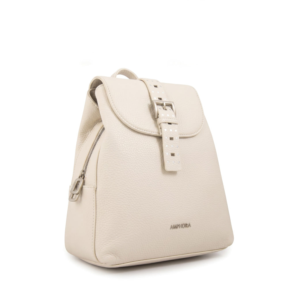 Mochila fleur mediana blanco crudo