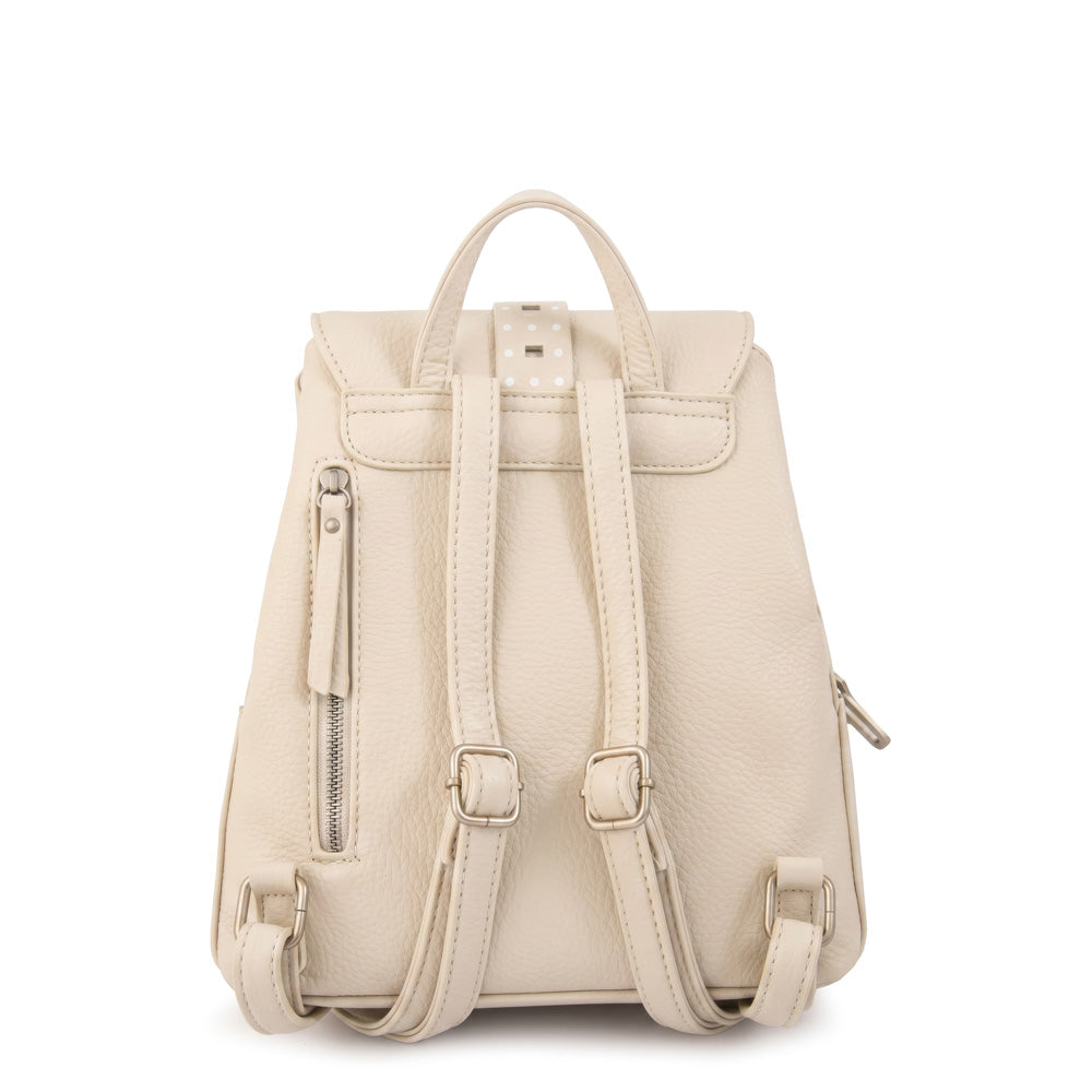 Mochila fleur mediana blanco crudo