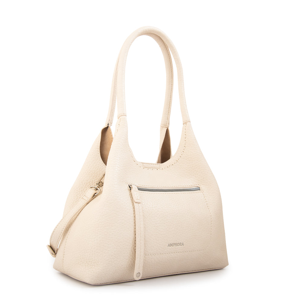 Cartera tote lys mediana blanco crudo