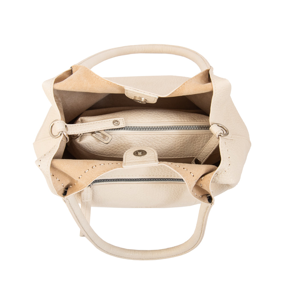 Cartera tote lys mediana blanco crudo