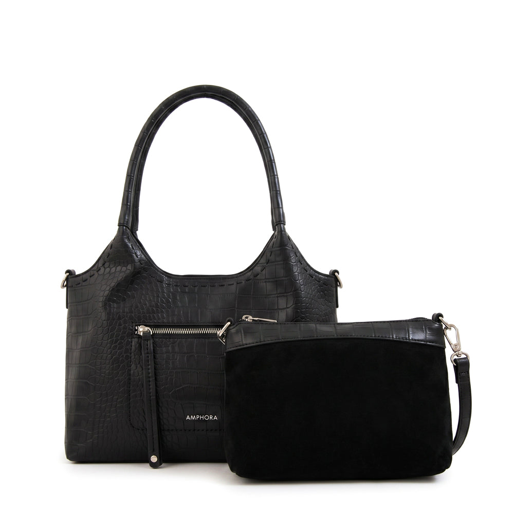 Cartera tote lys mediana negro