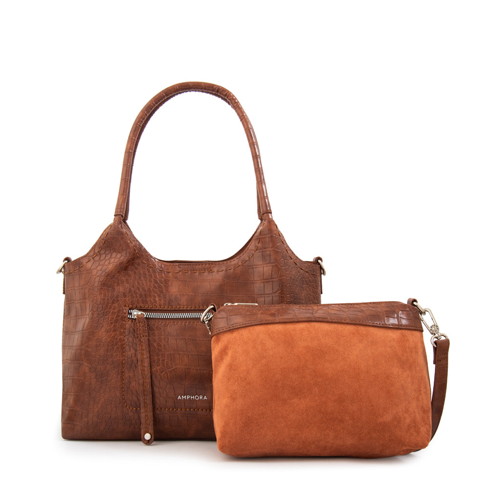 Cartera tote lys mediana café