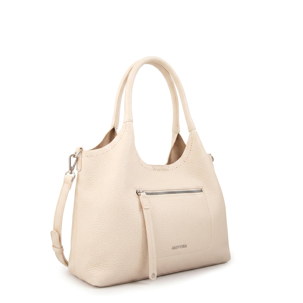 Cartera corte recto lys grande blanco crudo