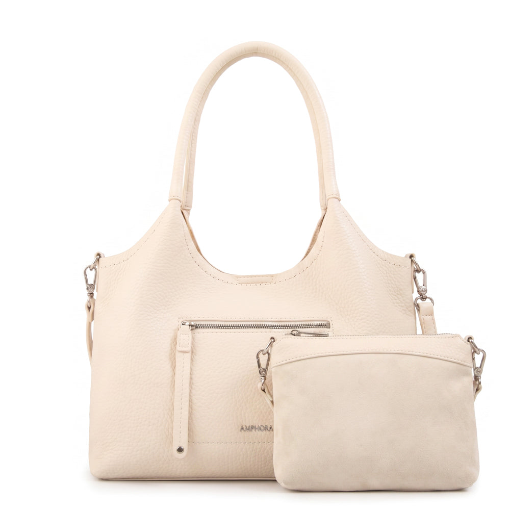 Cartera corte recto lys grande blanco crudo