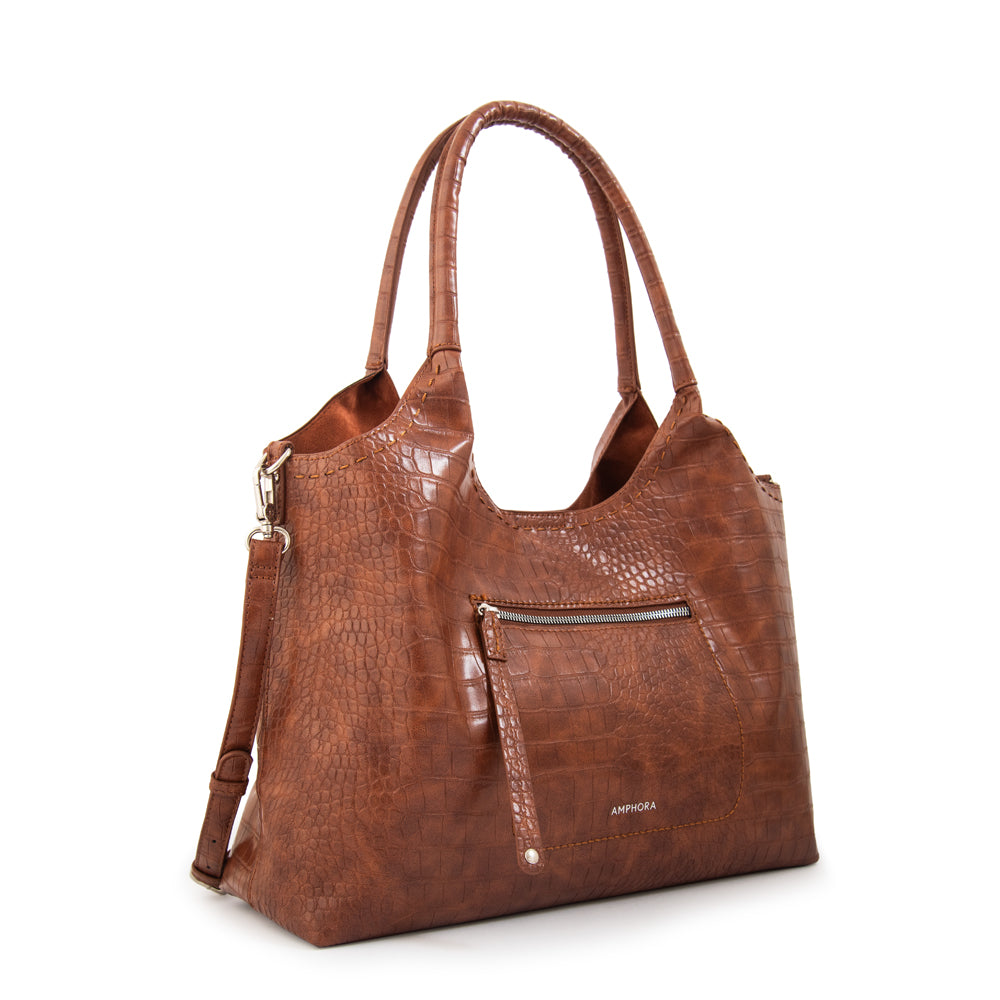 Cartera corte recto lys grande café