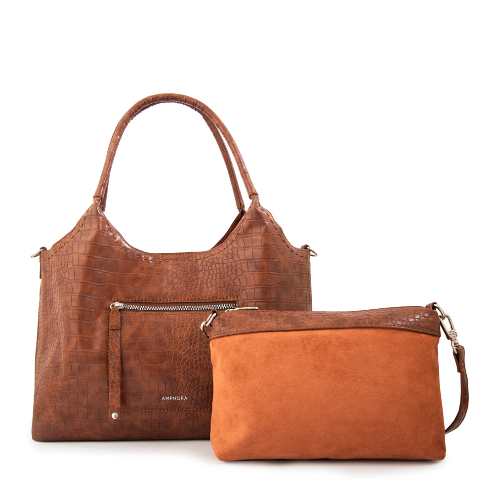 Cartera corte recto lys grande café