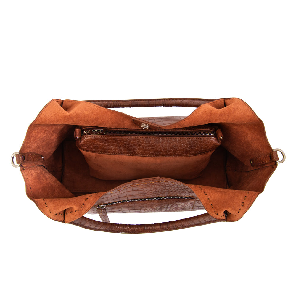 Cartera corte recto lys grande café