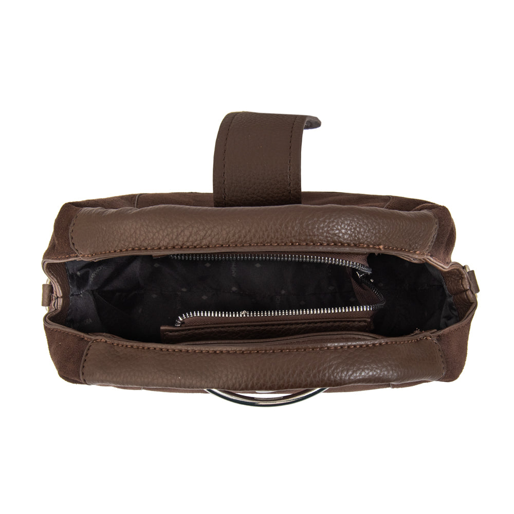Cartera bandolera melodie pequeña café oscuro