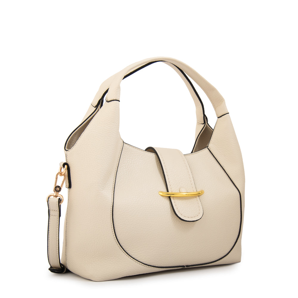 Cartera tote melodie mediana blanco crudo