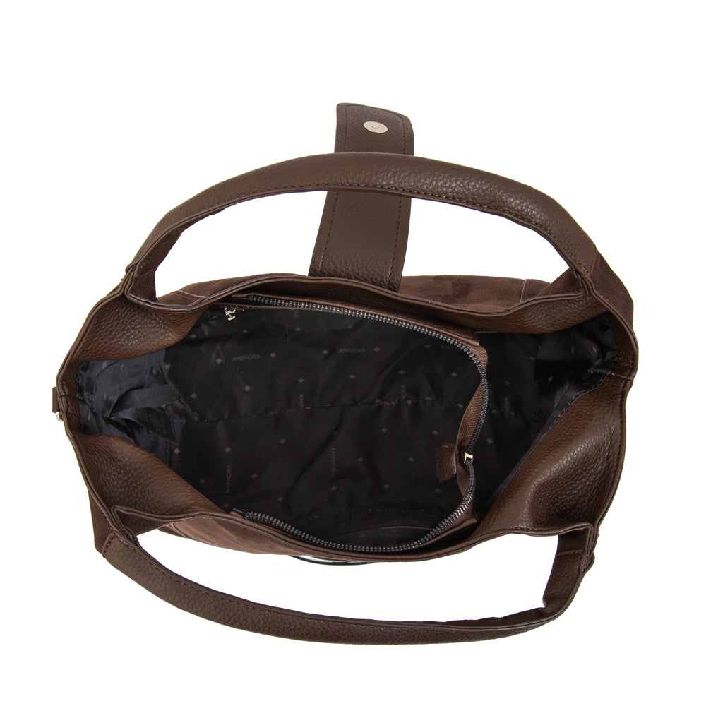 Cartera tote melodie mediana café oscuro