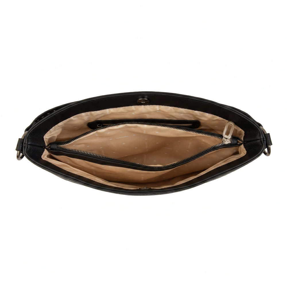 Cartera corte recto catrina mediana negro