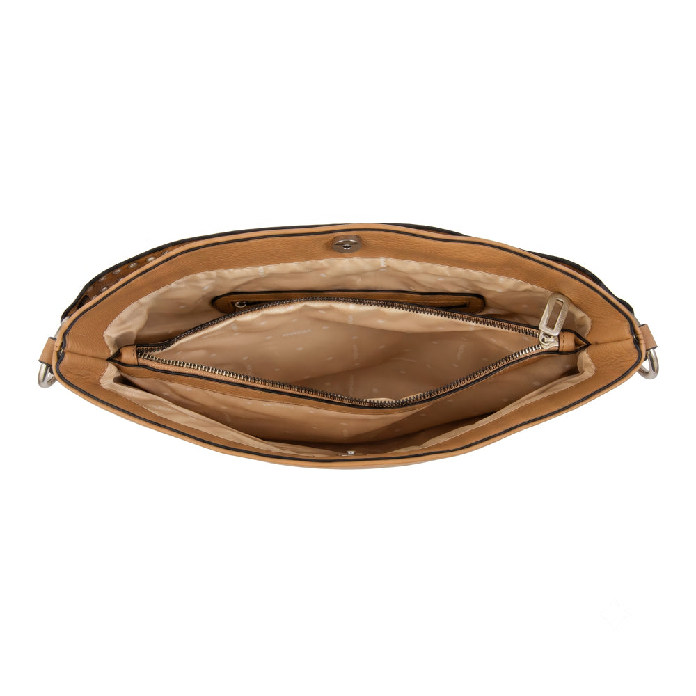 Cartera corte recto catrina mediana camel