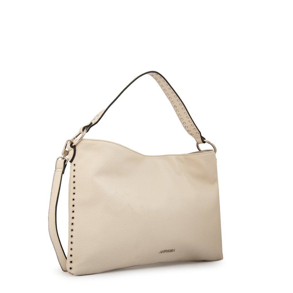 Cartera corte recto catrina mediana blanco crudo