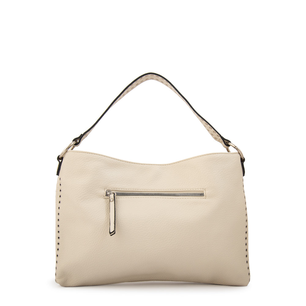 Cartera corte recto catrina mediana blanco crudo