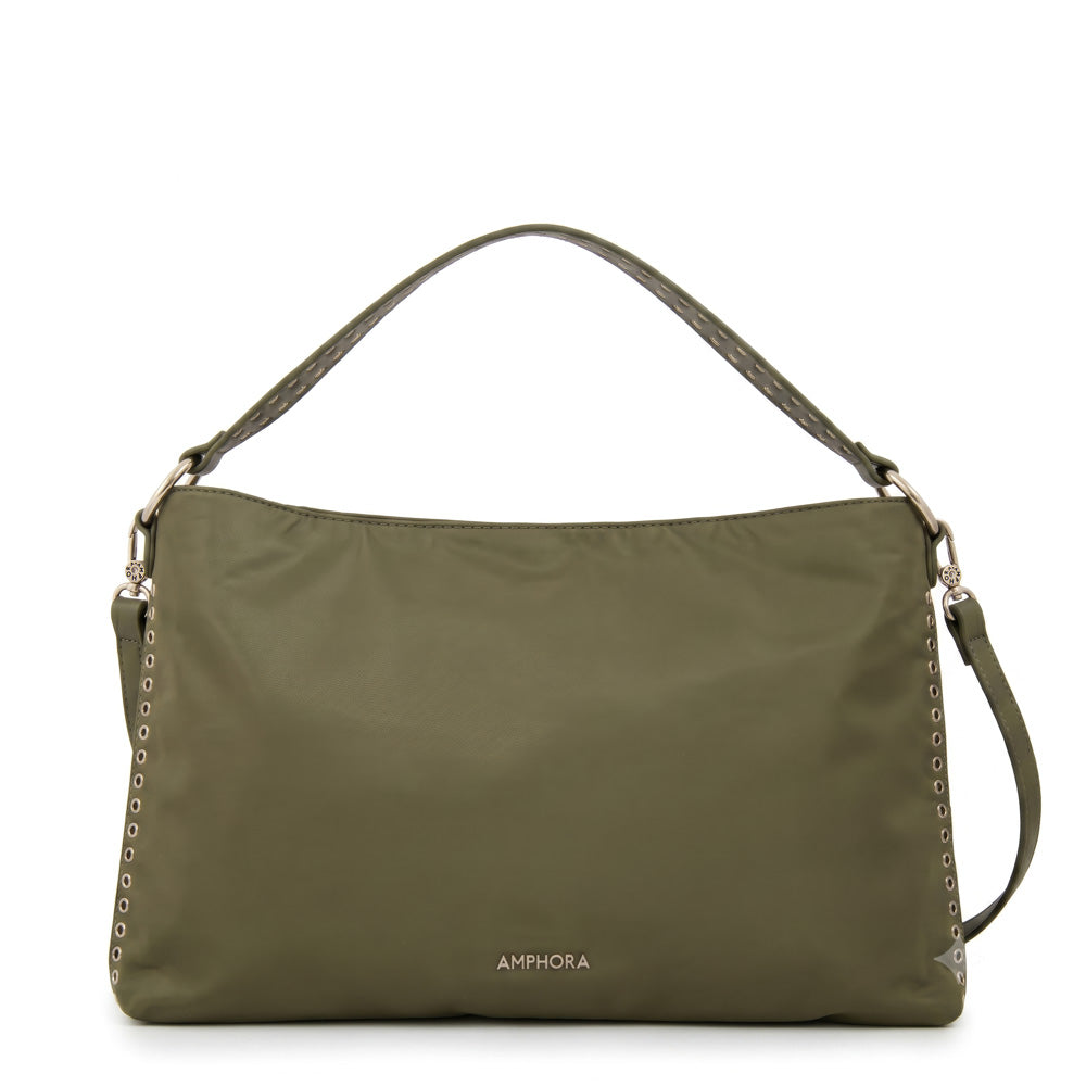 Cartera corte recto catrina mediana verde oliva
