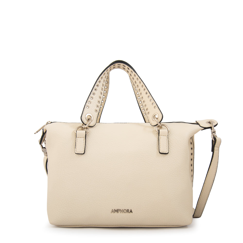 Cartera tote catrina grande blanco crudo