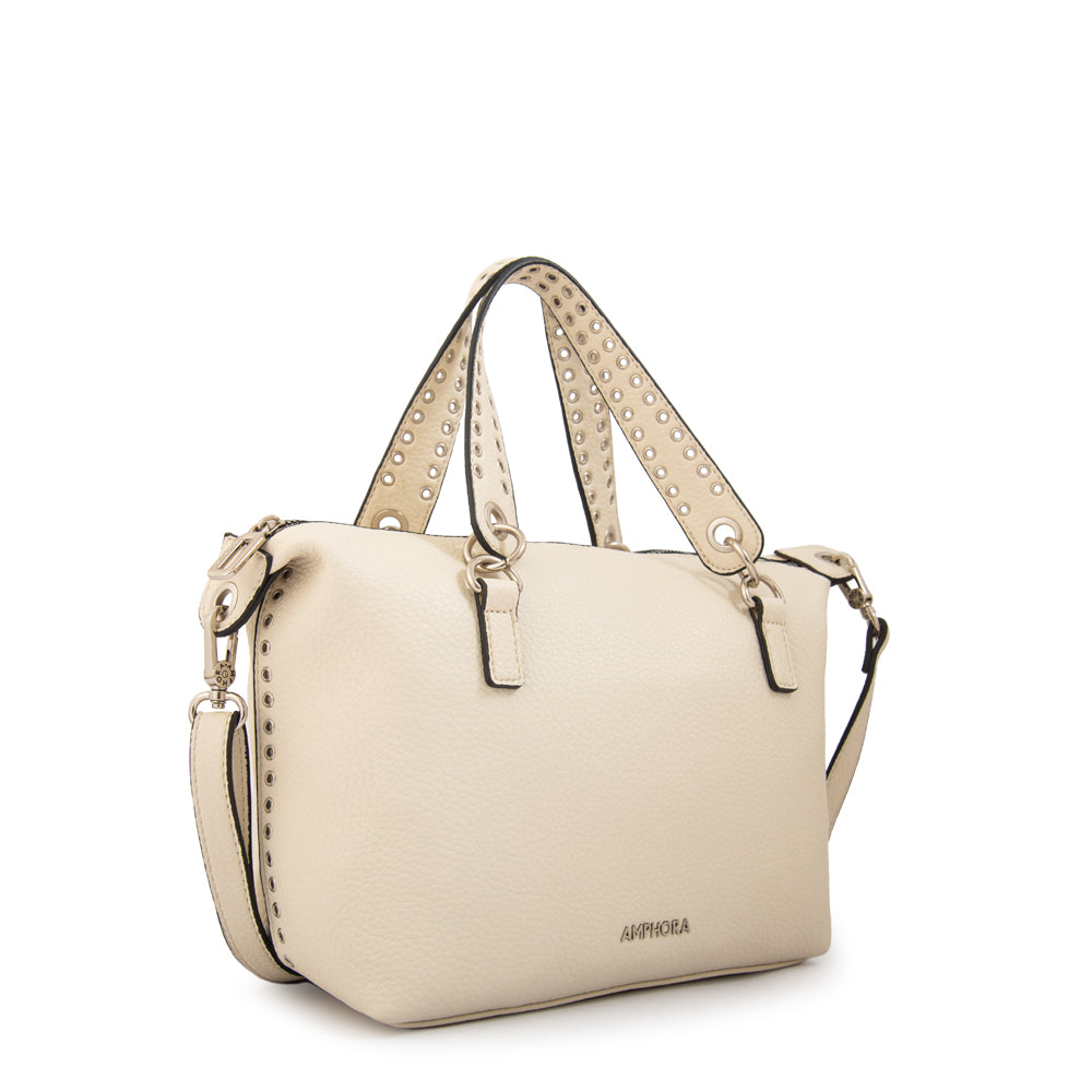 Cartera tote catrina grande blanco crudo