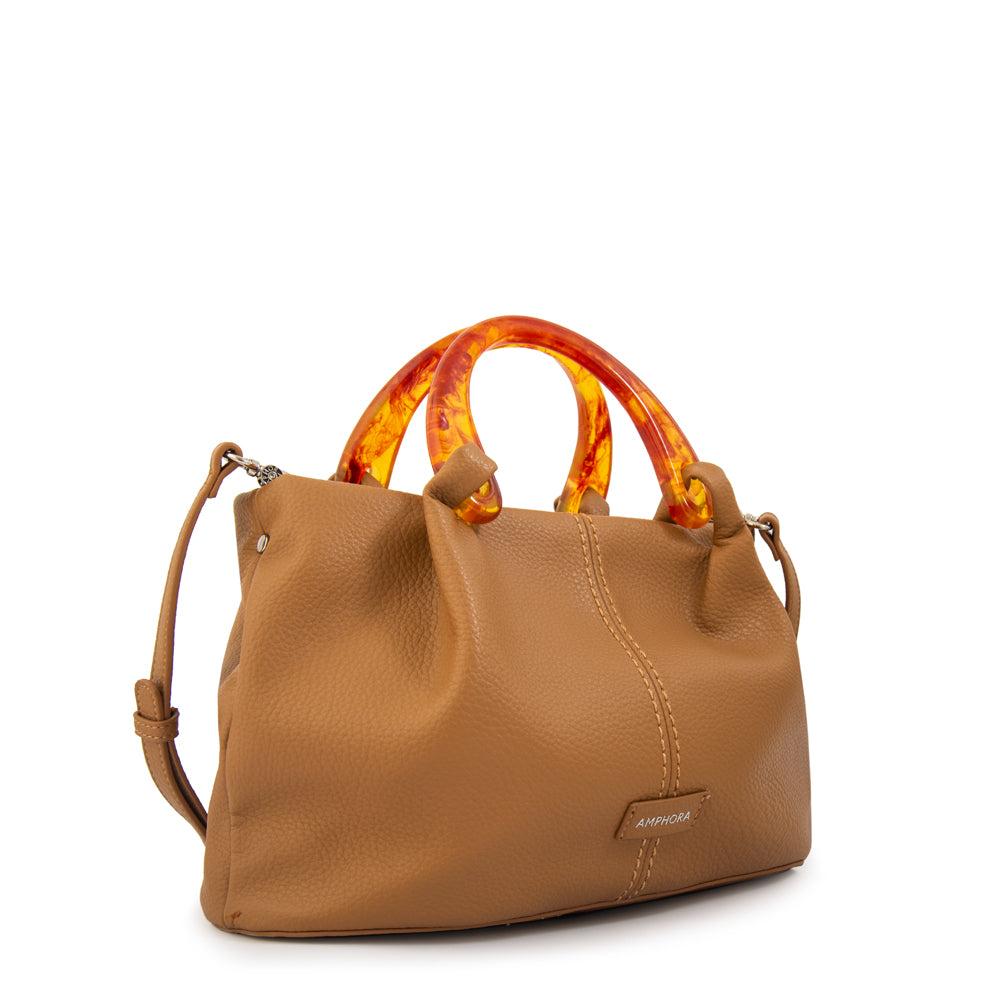 Cartera tote belle mediana camel
