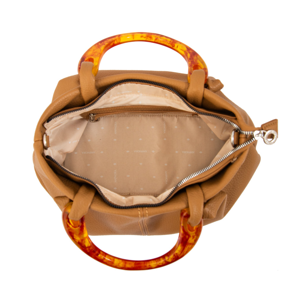 Cartera tote belle mediana camel