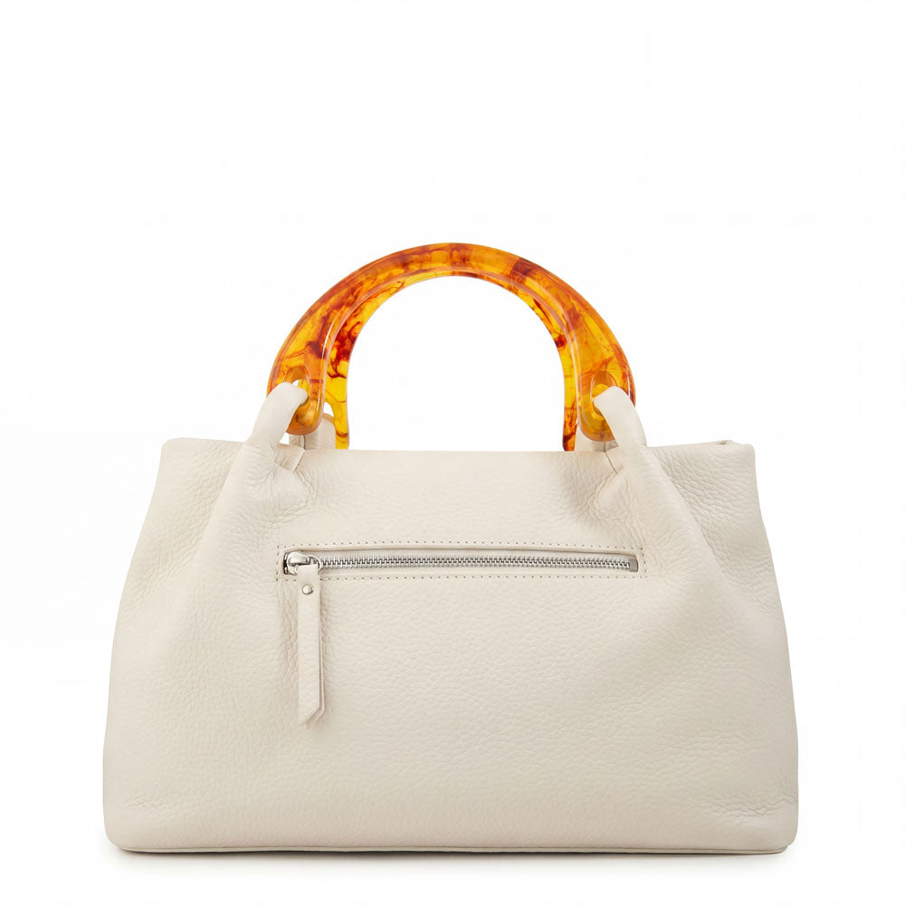 Cartera tote belle mediana blanco crudo