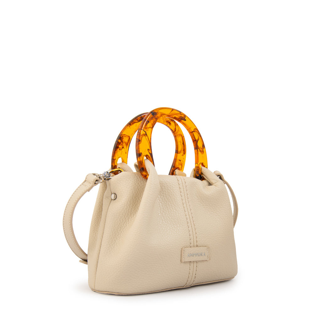 Cartera bandolera belle pequeña blanco crudo