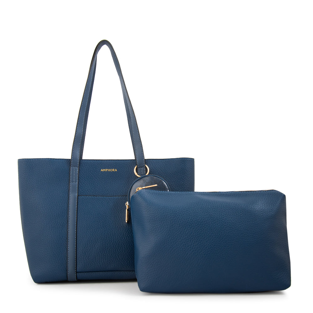 Cartera tote rina grande azul oscuro