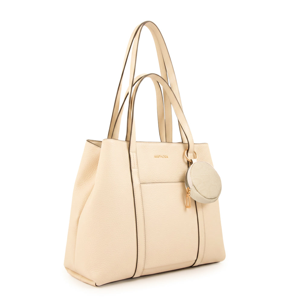Cartera tote rina mediana blanco crudo