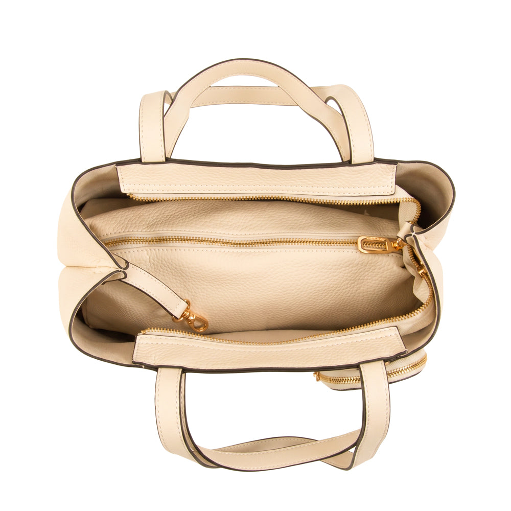 Cartera tote rina mediana blanco crudo