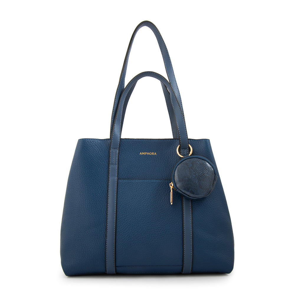 Cartera tote rina mediana azul oscuro