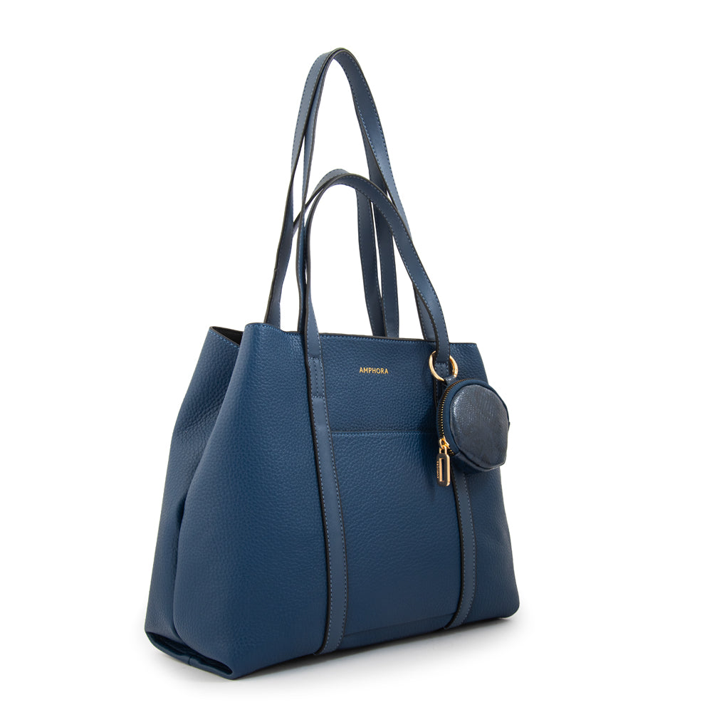Cartera tote rina mediana azul oscuro