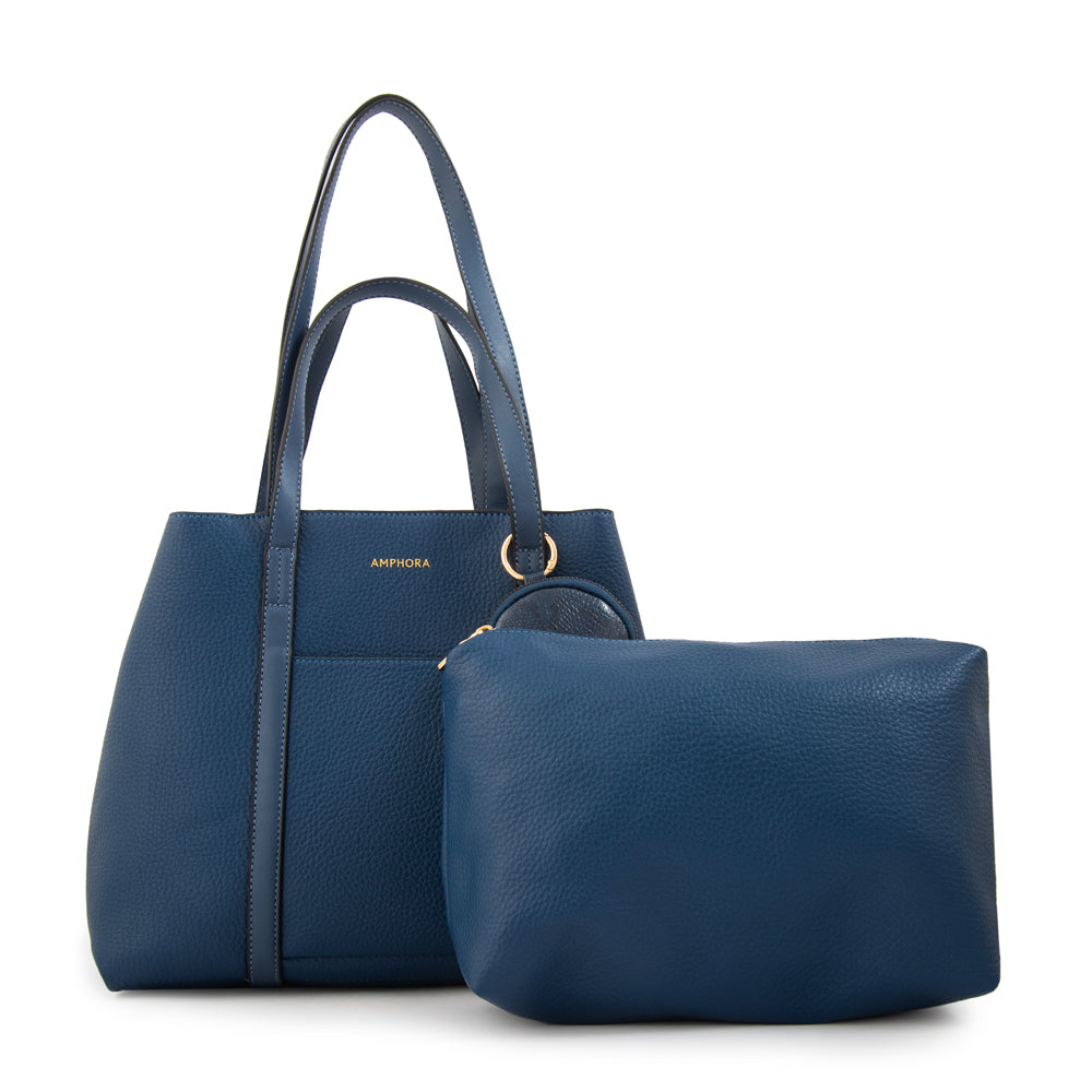 Cartera tote rina mediana azul oscuro
