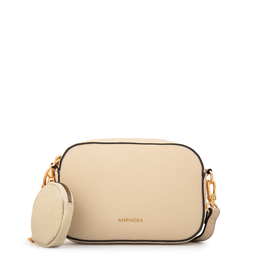 Cartera bandolera rina pequeña blanco crudo