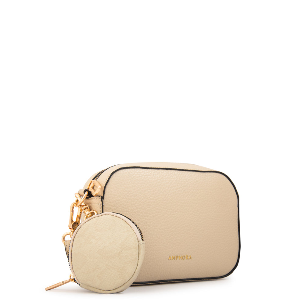 Cartera bandolera rina pequeña blanco crudo