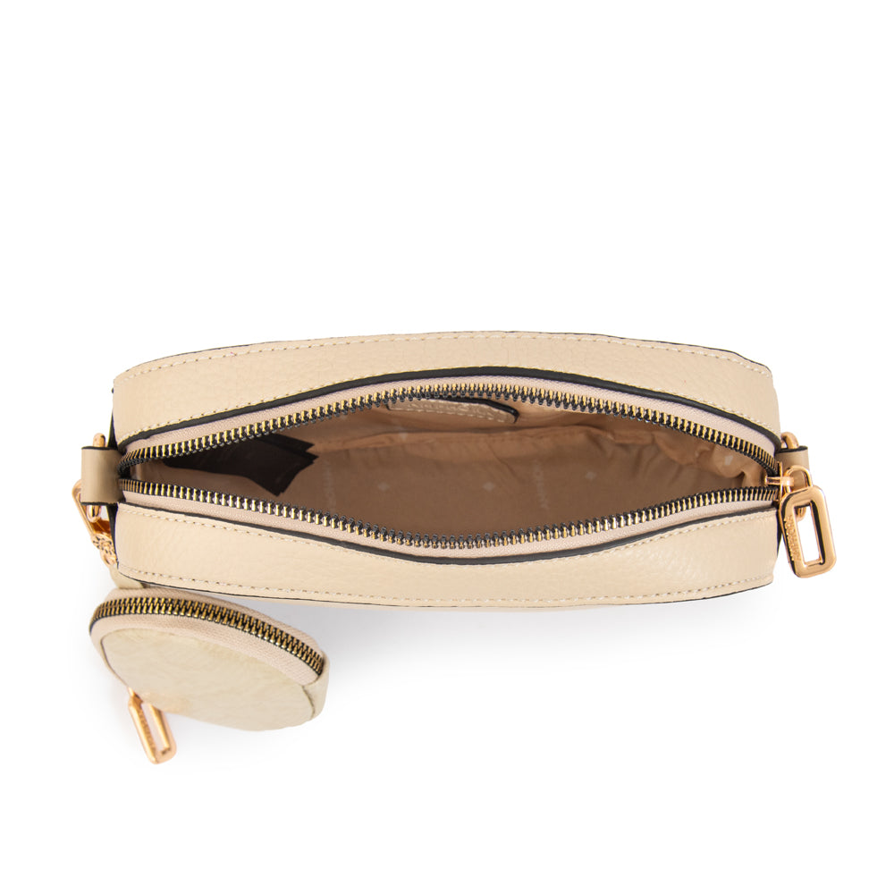 Cartera bandolera rina pequeña blanco crudo