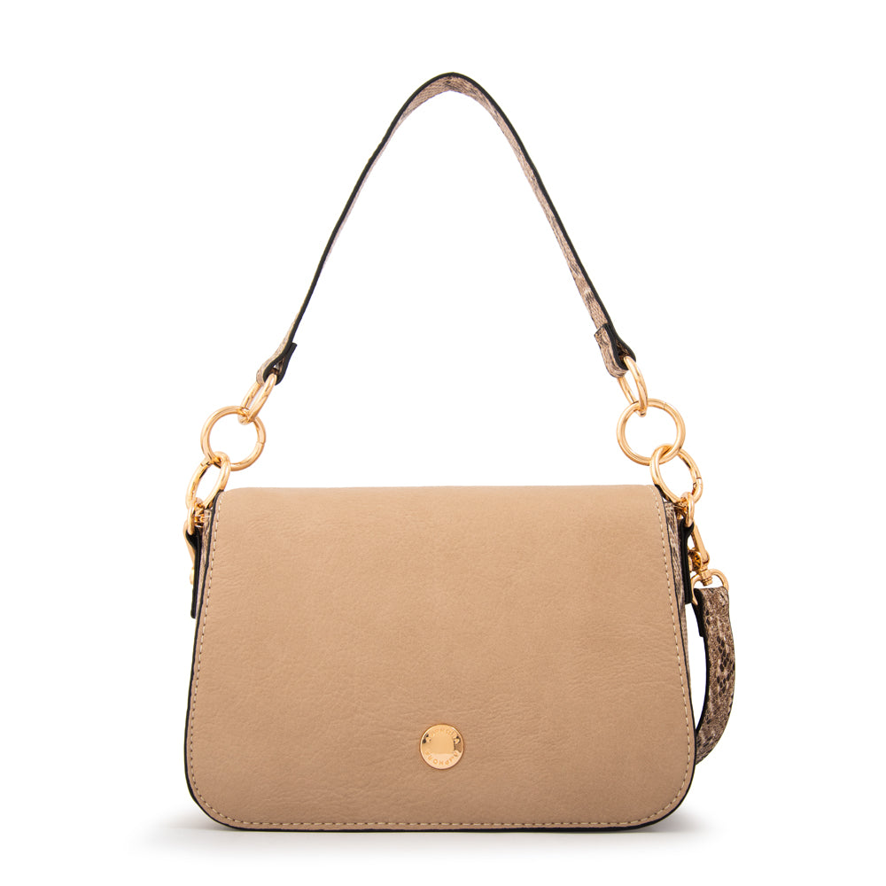 Cartera bandolera adeline mediana beige oscuro