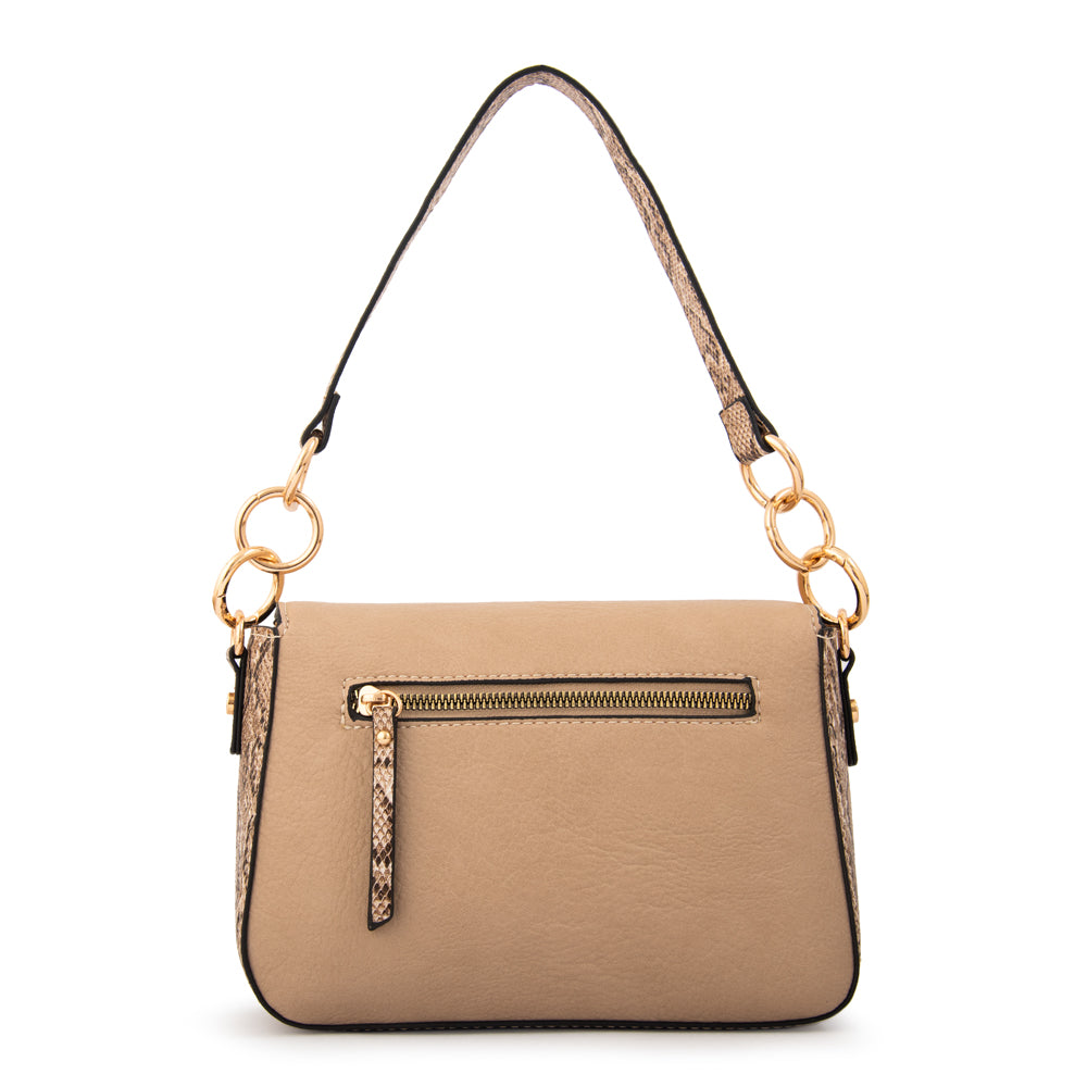Cartera bandolera adeline mediana beige oscuro