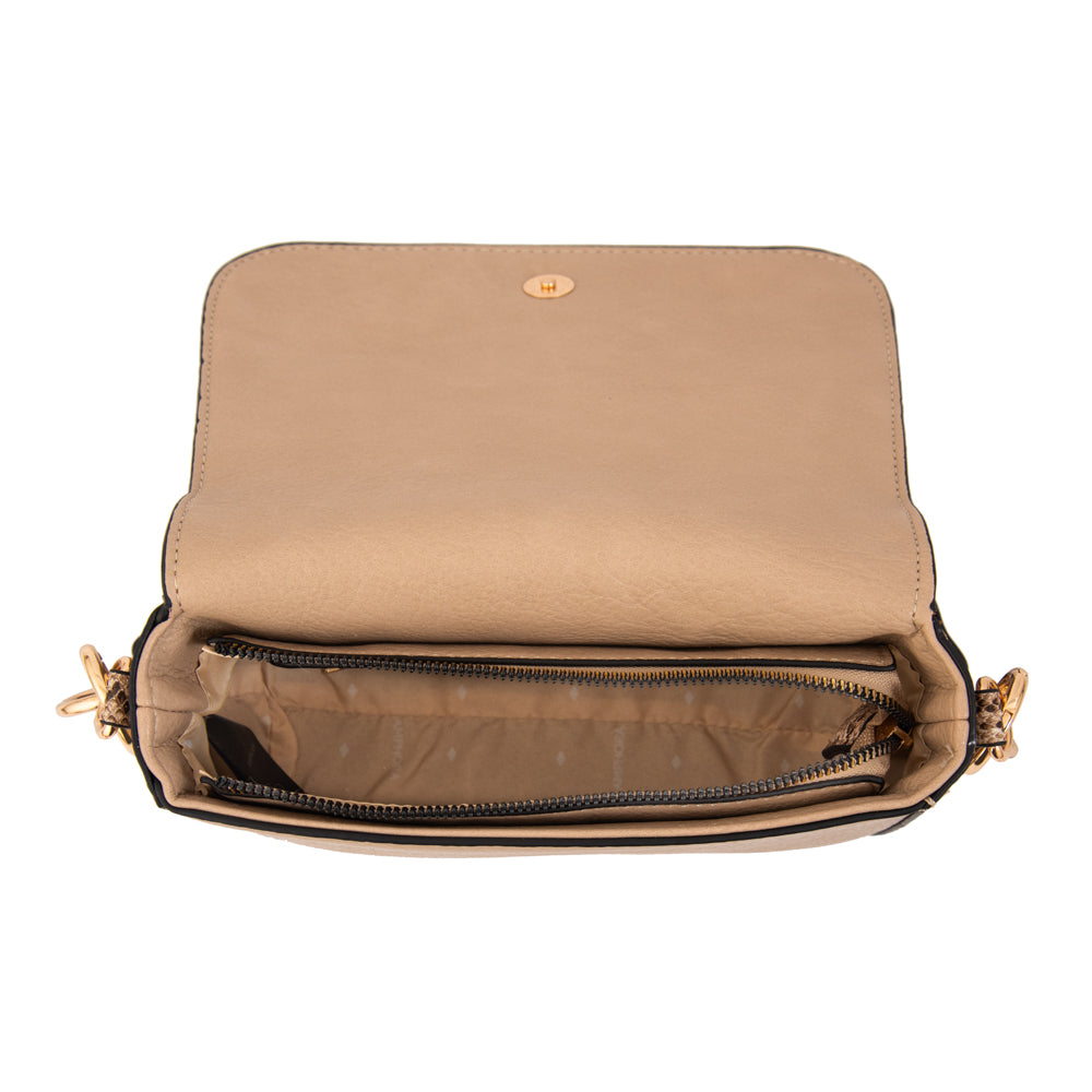 Cartera bandolera adeline mediana beige oscuro