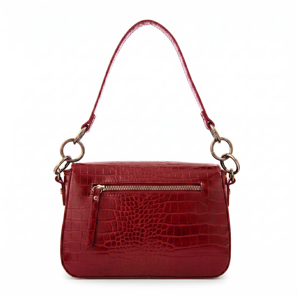 Cartera bandolera adeline mediana rojo oscuro