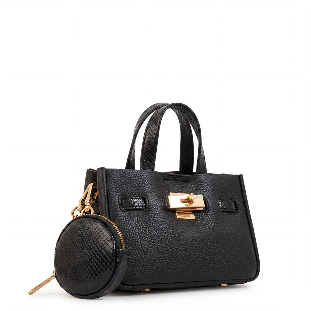 Cartera bandolera con asas camil mediana negro