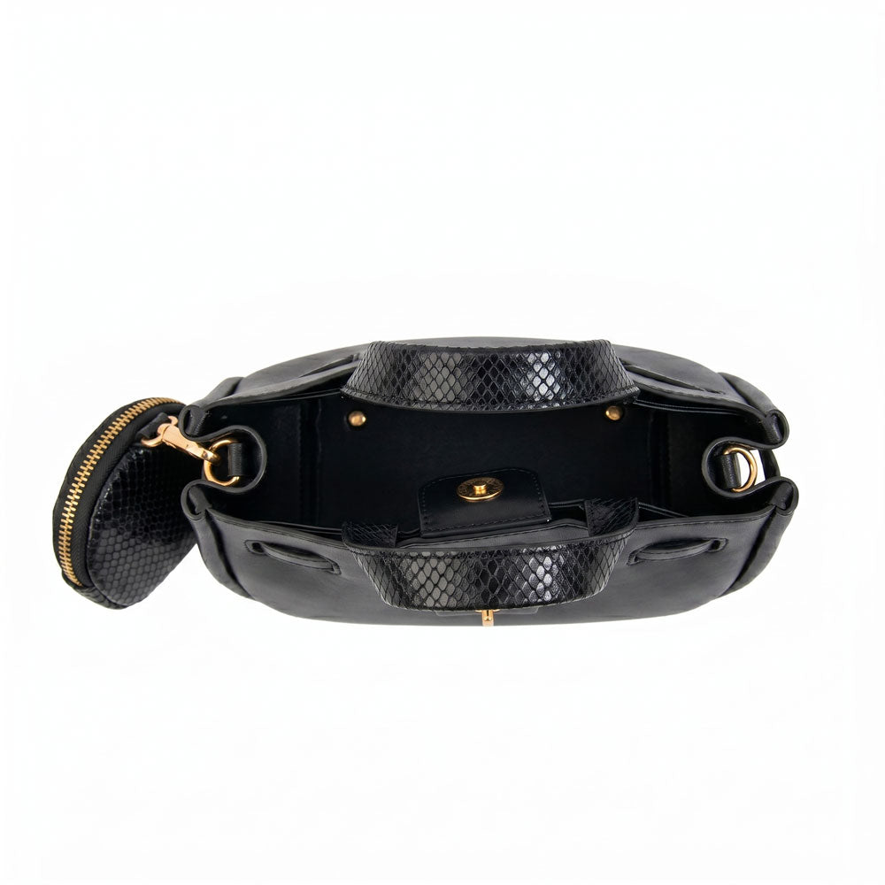 Cartera bandolera con asas camil mediana negro