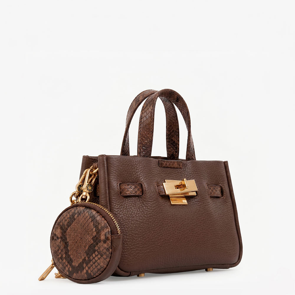 Cartera bandolera con asas camil mediana café
