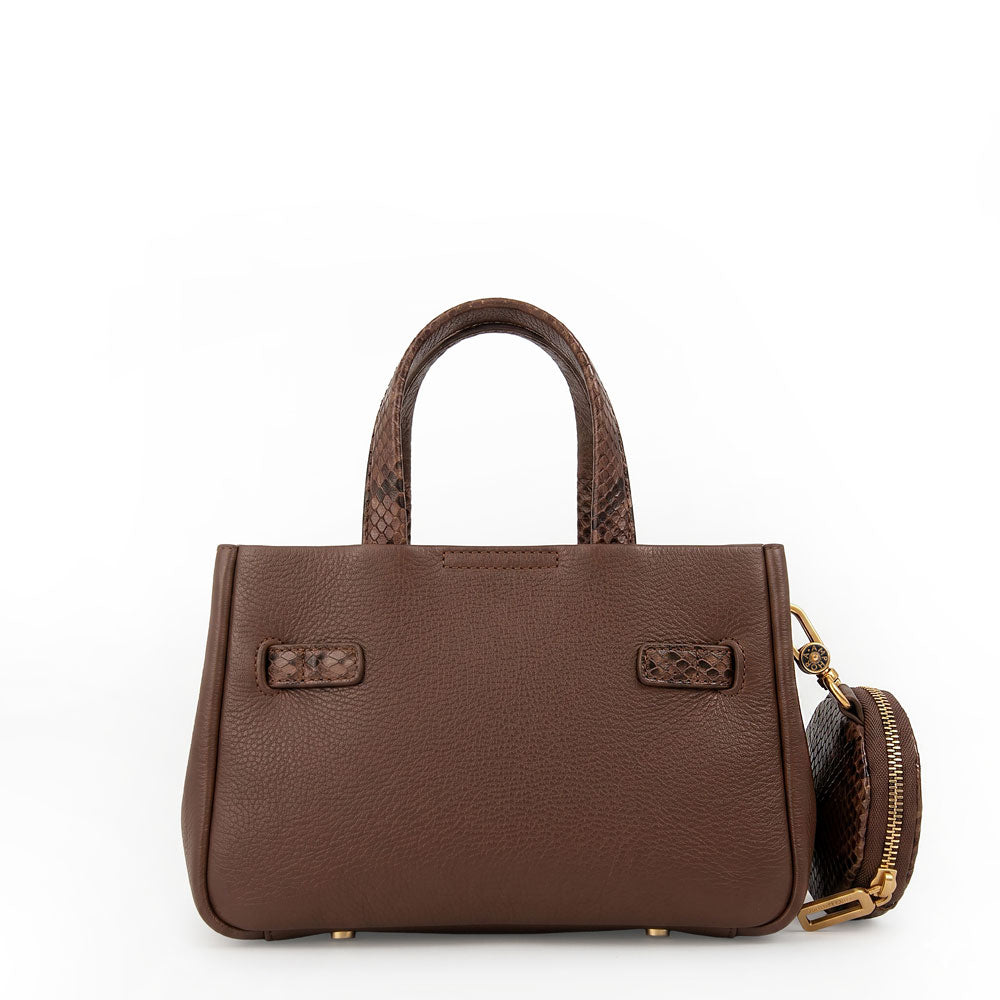 Cartera bandolera con asas camil mediana café