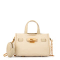 Cartera bandolera con asas camil mediana blanco crudo